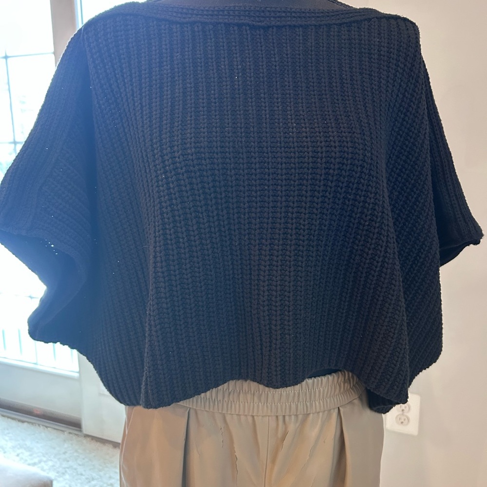 Moth Black Knit cropped Sweater